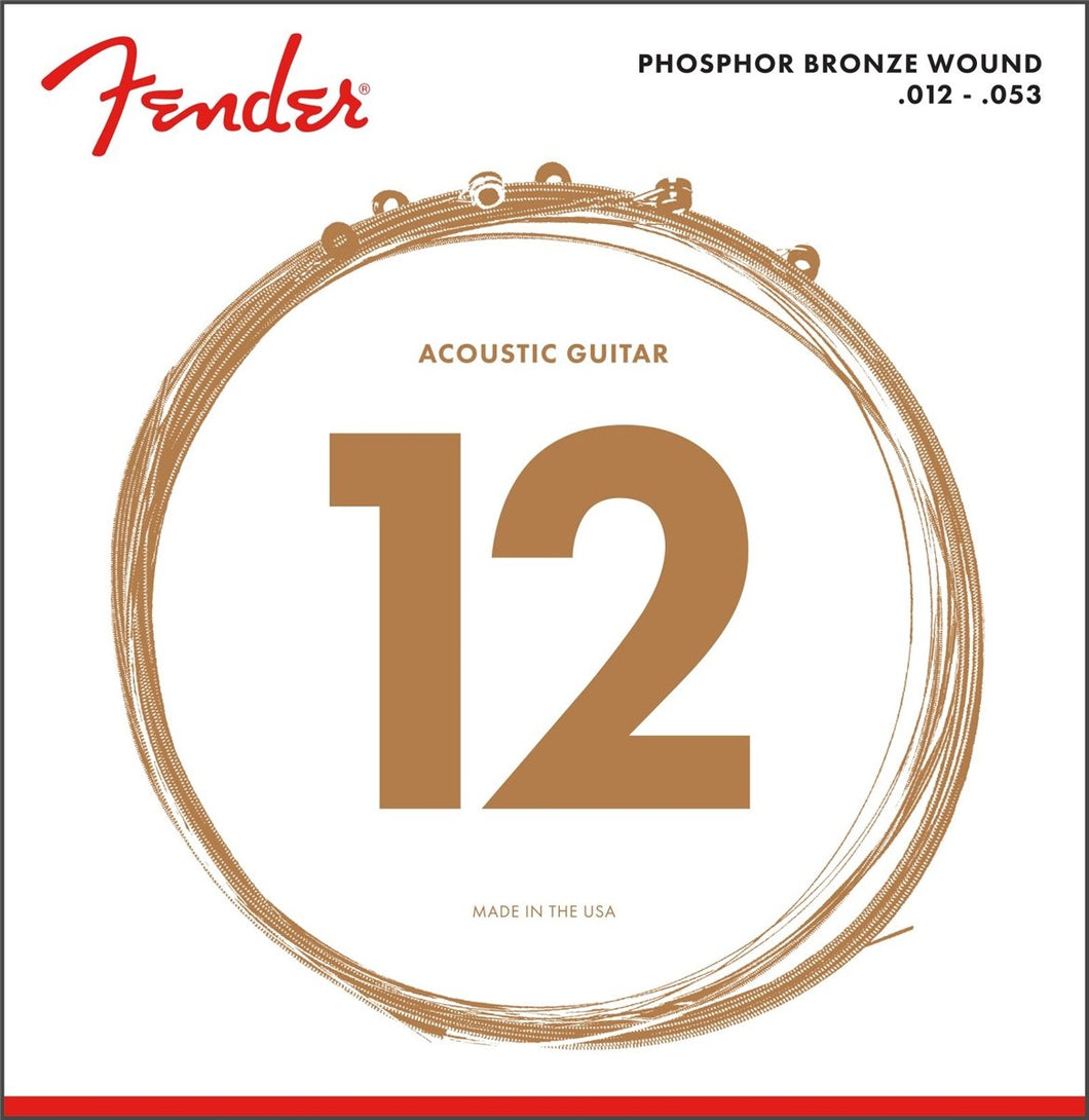 Fender 12s Phosphor Bronze Acoustic Guitar Strings 0.12-0.53