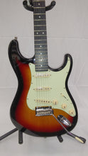 Load image into Gallery viewer, Tagima T-635 Classic Series Strat Style Electric Guitar Sunburst w/mint green pickguard
