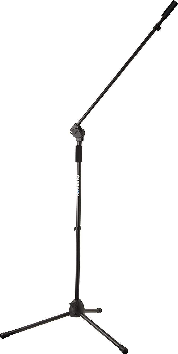 Quick Lok A302BK Microlite Microphone Stand with Tripod Base and Fixed-Length Boom, Black