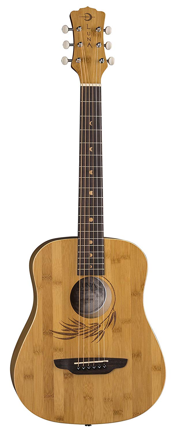 Luna Safari SAF Bamboo Acoustic Guitar with gigbag