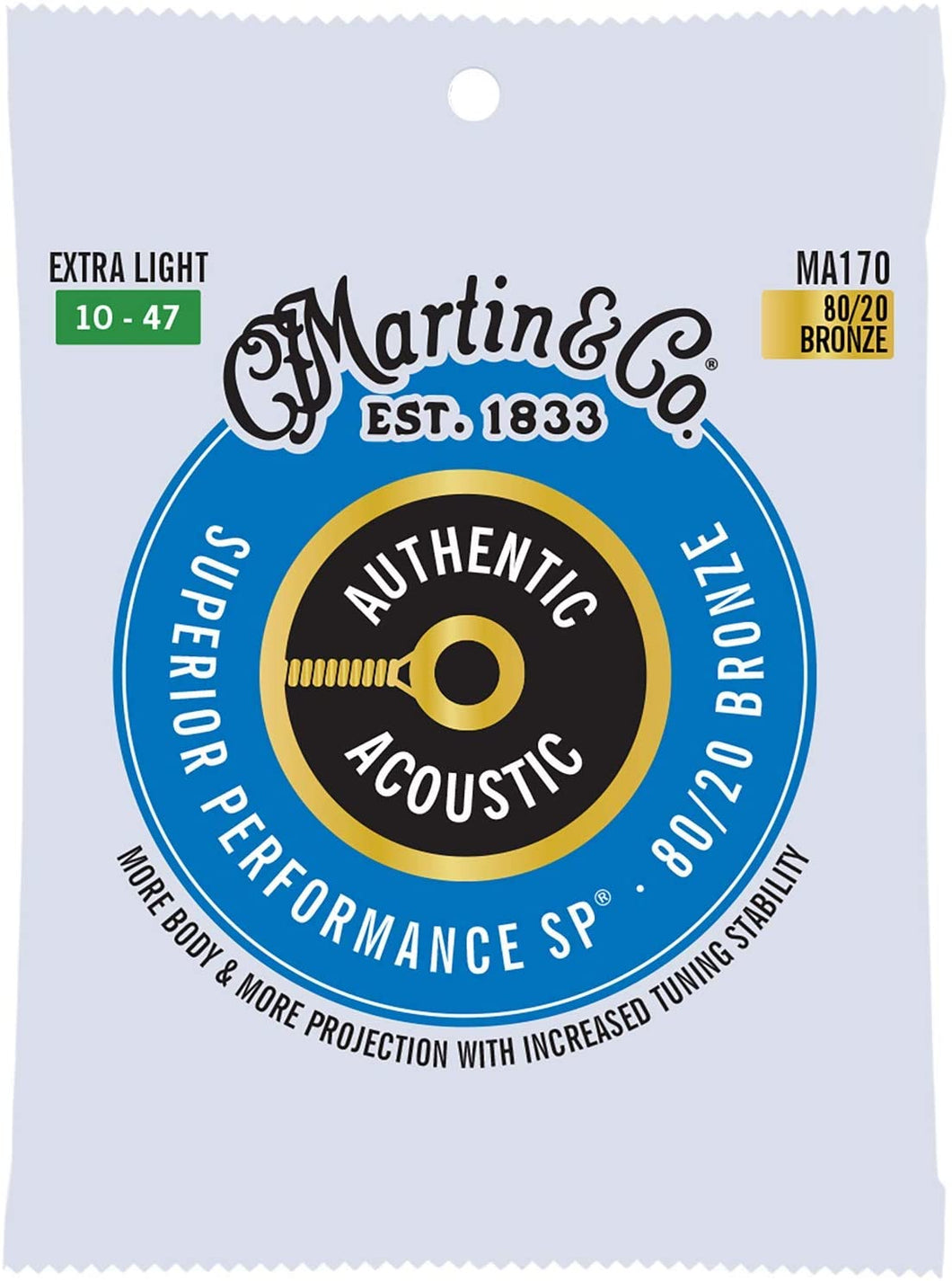 Martin Authentic Acoustic, Extra Light, 80/20 MA170