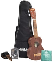 Kala KA-15S Satin Mahogany Soprano Ukulele with Bag, Strap, Strings and Tuner