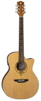 Luna Heartsong Grand Concert Acoustic/Electric Guitar with USB, Satin Natural