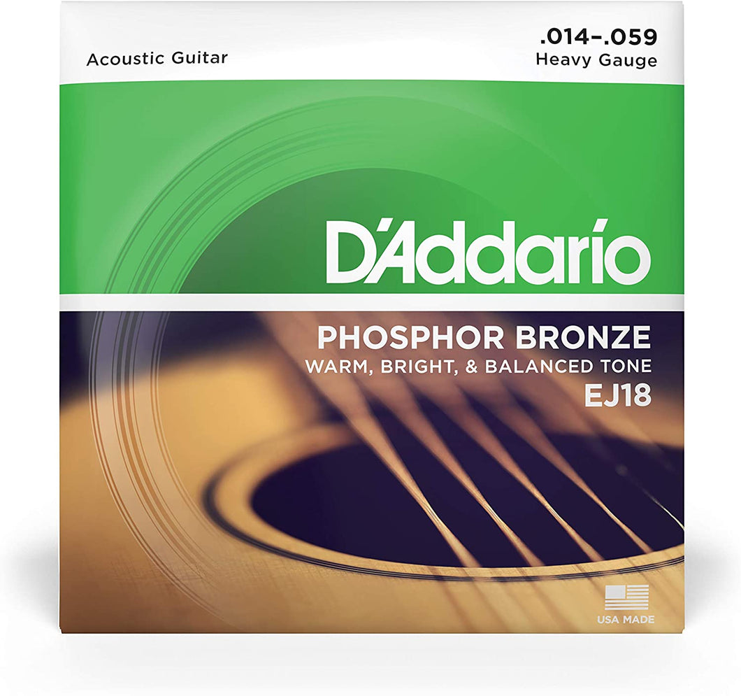 D'Addario EJ18 Phosphor Bronze Acoustic Guitar Strings, Heavy