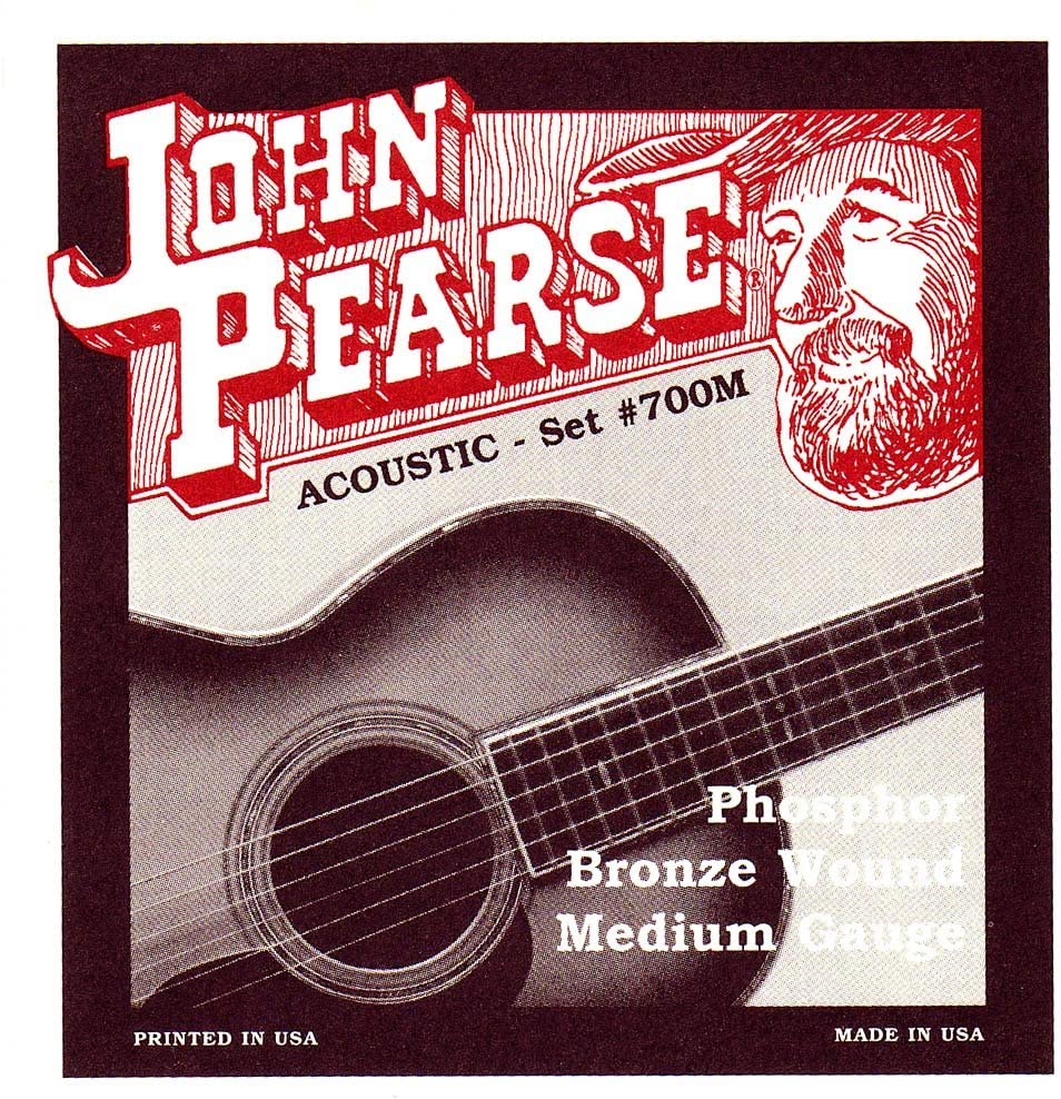 John Pearse 700M Medium Phosphor Bronze Acoustic Guitar Strings