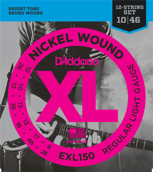 D'Addario EXL150 Nickel Wound 12 String Electric Guitar Strings, Regular Light