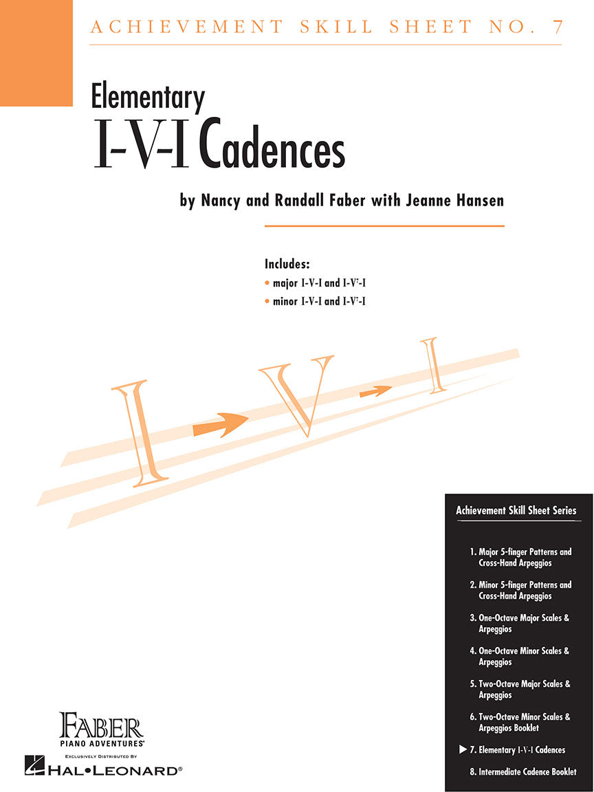 Faber Achievement Skill Sheet No. 7 - I-V-I Cadences