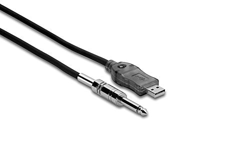 Hosa USQ-110 1/4 inch TS to USB Type A TRACKLINK USB Interface Cable, 10 feet