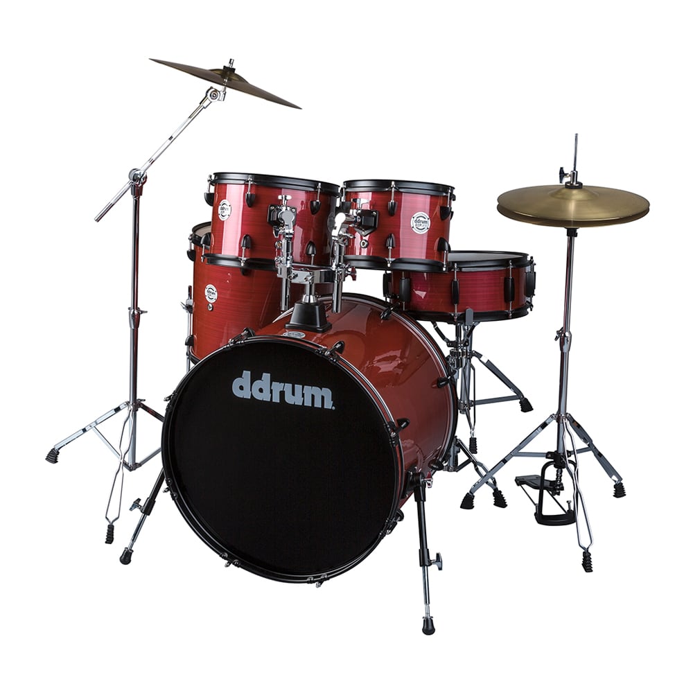 Ddrum D2 Player - Red Pinstripe - 5 pc Complete drum set with cymbals