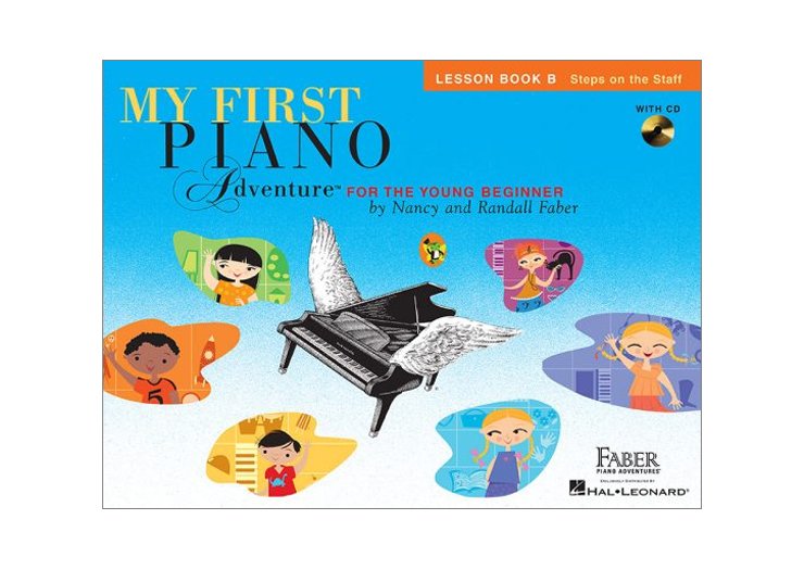 Faber My First Piano Adventure Lesson Book B steps on staff