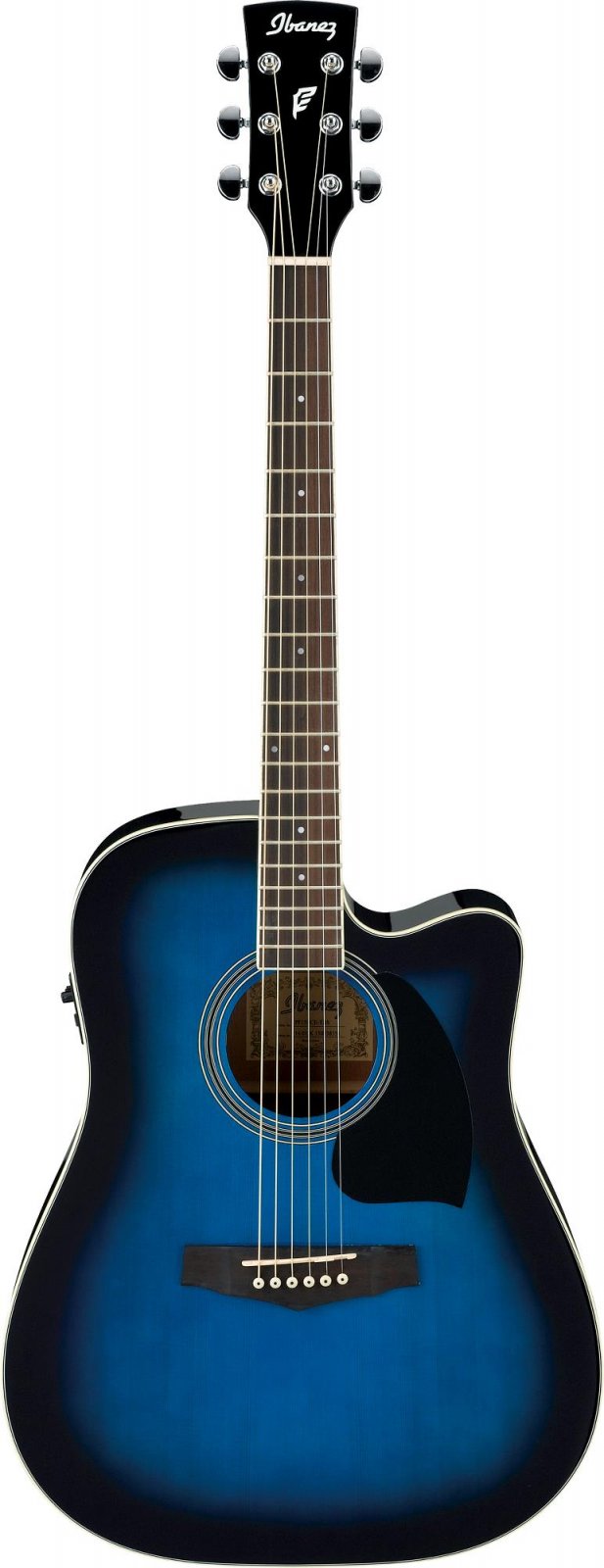 Ibanez PF15ECETBS Transparent Blue Sunburst Acoustic Electric Guitar