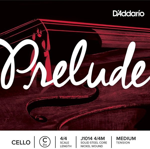 D'Addario Prelude Cello A 4/4 Scale Length J1011 4/4M Medium Tension