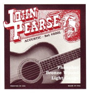 John Pearse Phosphor Bronze Acoustic Guitar Strings - 600L Light Gauge