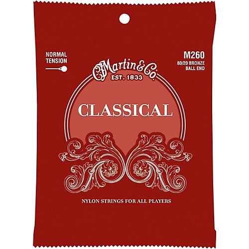 Martin Classical Normal Tension Guitar Strings 80/20 Bronze Ball End M260