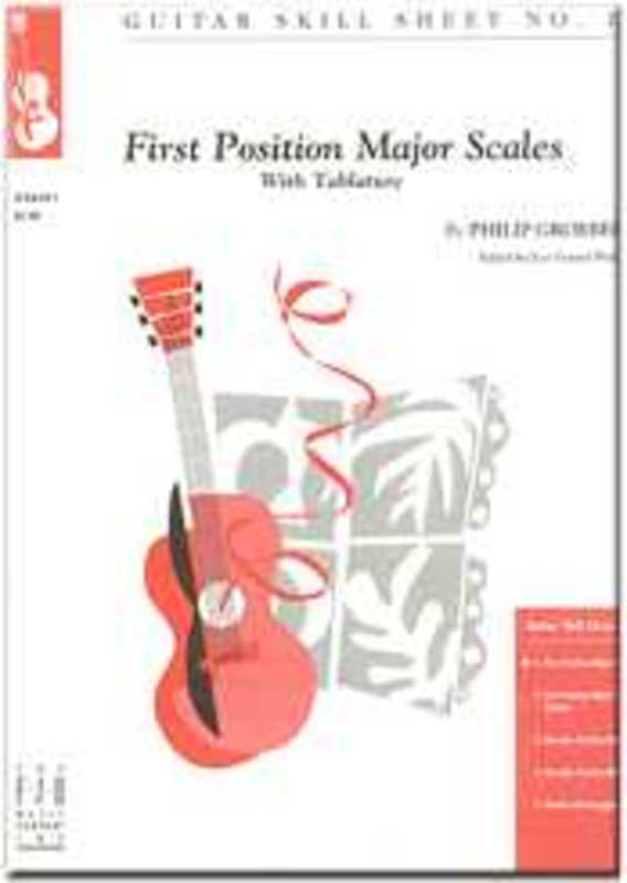 Guitar Skill Sheet No. 1 - First Position Major Scales w/Tab